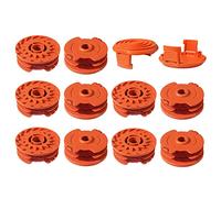 Bobines de Rechange pour débroussailleuse compatibles avec Wor-x WA0007 WG116 WG119 -Pièces de Rechange à Alimentation Automatique de 4,9 m 0,2 cm -50019417-capuchon de Bobine (10bobines, 2capuchons)