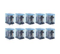 Bobines de relais MY2P HH52P MY2NJ, 10 pièces, mini commutateurs de relais électromagnétiques universels DPDT avec LED AC/DC6V 12V 24V 36V 48V 110V 220V(AC,220V)
