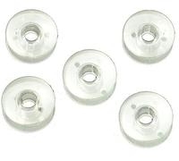 Bobines en plastique transparentes, bobines pour machine à coudre Necchi 562, 564, 566, 576, 577, Silvia Maximatic 584, Silvia Maximatic 586, Logica 591, 592, 595 | Hauteur 9 mm | Singer Catania