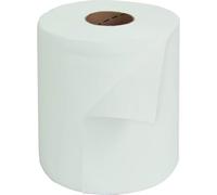 Bobines essuie-tout/essuie-mains maxi 450 formats - Dévidage central - Pure ouate - Blanche - 19,6x24cm - 2 plis - Lot de 6