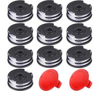 Bobines Rechange Pour Coupe-Herbes, 12PC Bobines Rechange Fil Compatibles Avec Bosch F016800351 Coupe-Bordures Coupe-Herbes Bobine PièCes Rechange 6m 1600A00X61 Couvercle Bobines 10 Bobine 2 Capuchon