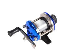 Bobineur de Ligne de Pêche à Tambour, 0,28mm 50m, Bleu | Contrôle de Tension Réglable, Format Compact, Abs Fer Caoutchouc, pour Enroulage et Déroulage Faciles