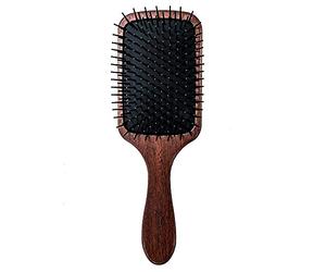 Bobinga Brosse à cheveux Corps et pointes en bois sur base pneumatique Noir 24 cm