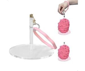 Bobinoir à Laine Poignet, Dévidoir Laine avec Bracelet, Support Pelote de Laine Portable Rotation, Dévidoir de Laine en Acrylique, Support rotatif pour Pelotes de Laine pour Amateurs D'artisanat
