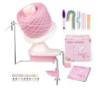 bobinoir à laine, tricotin machine a tricoter Dévidoir à laine Dévidoir rose pour pelotes de laine Pour le crochet en laine avec aiguille a laine marqueurs de mailles et boîte de rangement