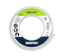 Bobinot de câble - Bobine de fils électrique - Câble électrique - Couronne de câble - Bobinot Câble Souple 10 mètres HO5VV-F3G1.5 mm ² - Blanc - 146321 Debflex