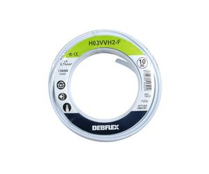 Bobinot de câble - Bobine de Fils électrique - Câble électrique - Couronne de câble - Bobinot Câble Souple 10 mètres HO3VVH2-F 2X0.75 mm ² - Blanc - 155321
