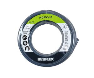 Bobinot de câble - Bobine de fils électrique - Câble électrique - Couronne de câble - Bobinot Câble Souple 5 mètres HO5VV-F 3G2.5 mm ² - Gris - 147312 Debflex