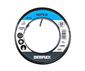 Bobinot de câble | Bobine de fils électrique | Câble électrique | Couronne de câble | Debflex 110343 Bobinot Câble rigide 25 mètres | HO7VU 1,5mm ² | Noir