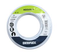Bobinot de câble - Bobine de fils électrique - Câble électrique - Couronne de câble - Bobinot Câble Souple 10 mètres HO5VV-F 2X1.5 mm ² - Blanc - 142321 Debflex