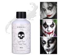 BOBISUKA Peinture Faciale Blanc, Peinture Corporelle Lavable à Base d'Eau pour les Fêtes d'Halloween Art Théâtre Cosplay Clowns