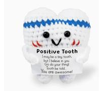 BOBITALK Fée des dents faite à la main, cadeau en tricot positif avec carte de positivité, cadeau parfait pour les amis, les enfants et les patients, idéal comme décoration de bureau et porte-bonheur