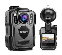 BOBLOV Caméra corporelle M5 2K/1440P 128 Go, GPS Body Cam Grande Batterie intégrée de 42,00 mAh, 12 Heures vidéo, Vision Nocturne IP67 étanchéité Support à Ventouse pour Voiture