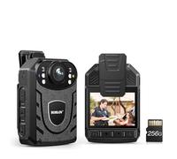 BOBLOV KJ21 Bodycam 255GB avec Enregistrement Audio, Vision Nocturne 1296p, Body Cam sécurité du Corps, Stockage Externe, Support d'enregistrement en Boucle (255 Go)