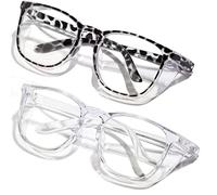 BOBLUEON Lot de 2 lunettes de sécurité anti-buée pour homme et femme, Anti-pollen, Objectif haute définition, Protection UV400, Transparent