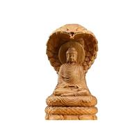 BoBoBn Sculpture sur Bois Bouddha Shakyamuni Serpent Statue - Fondateur du Bouddhisme, Maison, Bureau, Cadeau Attentif for Les Amis Bouddhistes(Yellow)