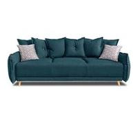 Lena - Canapé 3 places convertible - avec coffre - en tissu style scandinave Couleur - Bleu turquoise - Bleu turquoise - Bobochic