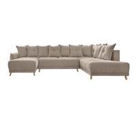 BOBOCHIC LENA - Canapé d'angle panoramique convertible droite - L312x90x155/190cm - Marron Marron, Marron G