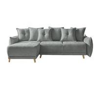 BestMobilier LENA canapé d'angle réversible convertible 4 places - Tissu Gris clair