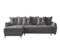 BOBOCHIC LENA - Canapé d'angle scandinave réversible convertible - 235x155x90cm Couleur - Gris foncé