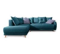 BOBOCHIC LENA - Canapé scandinave d'angle gauche - Bleu canard - 236x90x190cm