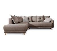 BestMobilier LENA canapé d'angle gauche convertible 5 places - Tissu Café latte