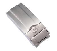 BoBoHome 16mm Verrou Coulissant Boucle Montre Anti-Rayures Fermeture Déploiement Acier Brossé 316L pour Rolex Deepsea Daytona-Argent Mat