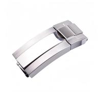 BoBoHome 16mm Verrou Coulissant Fermeture Déploiement Boucle Anti-Rayures Bracelet Montre Acier Brossé 316L pour Rolex Deepsea Daytona-Argent Poli