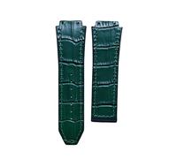 BoBoHome 25x19mm Remplacement Doux Bracelet Montre Cuir Premium, Résistant aux Déchirures Vibrant Bracelet Cuir Véritable pour HUB-LOT B-I-G B-A-N-G Fu-sion Series-Vert