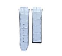 BoBoHome 25x19mm Remplacement Doux Bracelet Montre Cuir Premium, Résistant aux Déchirures Vibrant Bracelet Cuir Véritable pour HUB-LOT B-I-G B-A-N-G Fu-sion Series-Blanc