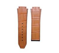 BoBoHome 25x19mm Sangle Montre Cuir Premium Confortable Fabriquée Main, Bande Montre Cuir Authentique Multi-styles Résistante Taches pour HUB-LOT B-I-G B-A-N-G Fu-sion Series-Orange