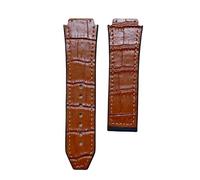 BoBoHome 25x19mm Sangle Montre Cuir Premium Confortable Fabriquée Main, Bande Montre Cuir Authentique Multi-styles Résistante Taches pour HUB-LOT B-I-G B-A-N-G Fu-sion Series-Marron Clair