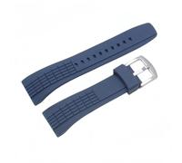 BoBoHome 26mm Bracelet Montre Silicone Léger, Bracelet Caoutchouc Silicone Résistant Abrasion pour Se-i-ko VELATURA/SRH SPC007J1 SRH013-Bleue + Argent Boucle