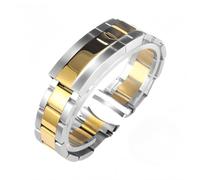 BoBoHome 3 Perles Bracelet de Montre Acier Inoxydable Réglable Hommes Remplacement Bande de Montre pour Rolex Daytona-Argent Or 20MM