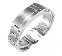 BoBoHome 316L Acier Inoxydable Déployante Boucle Montre Bracelet Finition Lisse Métal Remplacement Montre Bracelet pour Rolex GMT Yacht Master-Argent Mat 20mm