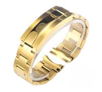 BoBoHome Acier Inoxydable Métal Matt Brossé Liens Demi-Lune Taper Bracelet Montre Libération Rapide Remplacement pour Rolex Submariner Deepsea-21mm Or
