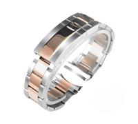 BoBoHome Bracelet de Montre Acier Inoxydable 316L Hommes Extrémité Courbe Remplacement Bande de Montre pour Rolex Daytona-Argent Or Rose 21MM