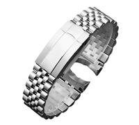 BoBoHome Bracelet de Montre Acier Inoxydable Hommes Bande de Montre Métal Solide, Extrémité Courbe pour Rolex Submariner-Argent 20MM