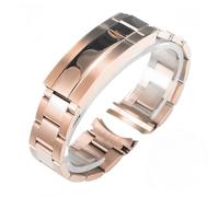 BoBoHome Bracelet de Montre Métal Solide Extrémité Courbe Hommes Remplacement Bande de Montre pour Rolex Explorer-Or Rose 20MM