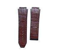 BoBoHome Bracelet en Cuir Véritable Écologique et Silicone Étanche Bracelet Casual Remplacement pour HUB-LOT B-I-G B-A-N-G Fu-sion Series-Marron Foncé