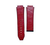BoBoHome Bracelet en Cuir Véritable Écologique et Silicone Léger Antidérapant Bracelet Casual Remplacement pour HUB-LOT B-I-G B-A-N-G Fu-sion Series-Rouge