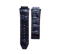 BoBoHome Bracelet en Cuir Véritable Écologique et Silicone Léger Antidérapant Bracelet Casual Remplacement pour HUB-LOT B-I-G B-A-N-G Fu-sion Series-Noir + Rouge