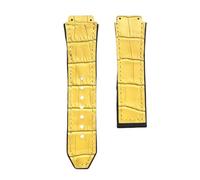 BoBoHome Bracelet en Cuir Véritable Écologique et Silicone Léger Antidérapant Bracelet Casual Remplacement pour HUB-LOT B-I-G B-A-N-G Fu-sion Series-Jaune