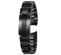 BoBoHome Bracelet Montre Acier Inoxydable - Matt Brossé Demi-Lune Taper Libération Rapide pour Rolex Submariner Deepsea-21mm Noir