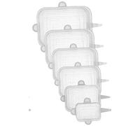 BoBoHome Couvercles Extensibles Carrés en Silicone - Paquet De 6 Couvercles Extensibles Ronds Et Carrés Couvercles Alimentaires Couvercles en Silicone Extensibles Réutilisables - Blanc