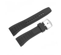 BoBoHome Réparation Bande de Montre en Silicone Souple Bracelet Flexible Sportif avec Boucle Métallique pour Se-i-ko VELATURA/SRH SPC007J1 SRH013-Noire + Argent Boucle