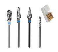 BOBOPACK 4 Pièces Embout Ponceuse Ongles, Acier au Tungstène Embout Ponceuse, Professionnelle Embout Ponceuse Ongles Ceramique, pour les Manucures, l'élimination des Gels Acryliques et des Cuticules
