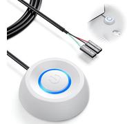 BOBOPACK Bouton d'alimentation rond pour PC avec longueur de câble 1,8 m, interrupteur de démarrage à distance externe pour l'interrupteur d'alimentation de la carte mère d'ordinateur, avec affichage