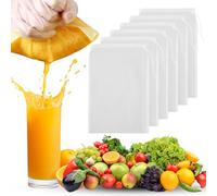 BOBOPACK Lot de 6 Sac a Lait Vegetal, Etamine Alimentaire, 20x30cm Filtre Alimentaire, Nylon Haute Densité de Qualité Supérieure, Pour Fromage,Jus de fruits,Café,Jus de Légumes