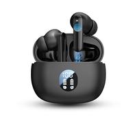 BOBOPACK Oreillette Bluetooth sans Fil, Bluetooth 5.4 Ecouteurs sans Fil, Ecouteurs Hi-FI Son Stéréo, 30 Heures Durée de Lecture, IP7 Etanche, Écran LED, Contrôle Tactile, Noir
